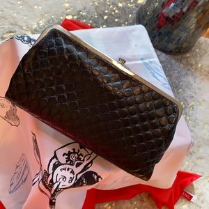Hobo black leather clutch